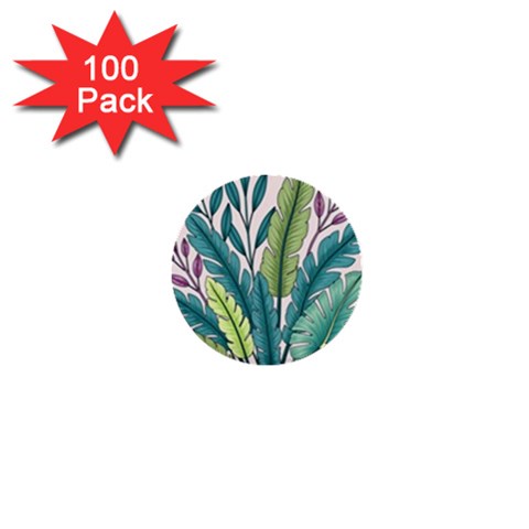 Illustrations Plants Nature Leaves 1  Mini Buttons (100 pack)  from ArtsNow.com Front