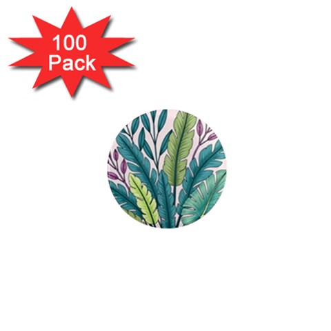 Illustrations Plants Nature Leaves 1  Mini Magnets (100 pack)  from ArtsNow.com Front