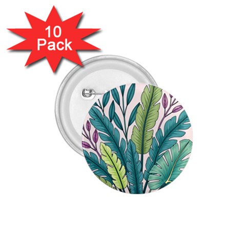 Illustrations Plants Nature Leaves 1.75  Buttons (10 pack) from ArtsNow.com Front