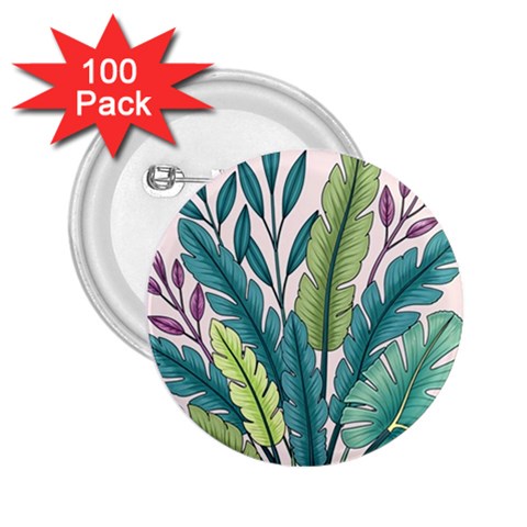 Illustrations Plants Nature Leaves 2.25  Buttons (100 pack)  from ArtsNow.com Front