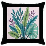 Illustrations Plants Nature Leaves Throw Pillow Case (Black)