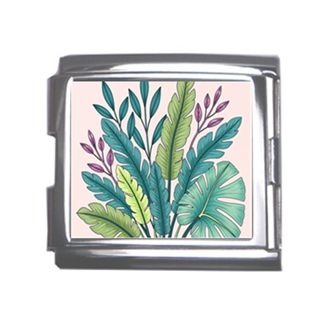 Illustrations Plants Nature Leaves Mega Link Italian Charm (18mm) from ArtsNow.com Front