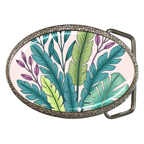 Illustrations Plants Nature Leaves Belt Buckles from ArtsNow.com Front