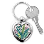 Illustrations Plants Nature Leaves Key Chain (Heart)