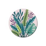 Illustrations Plants Nature Leaves Rubber Coaster (Round)