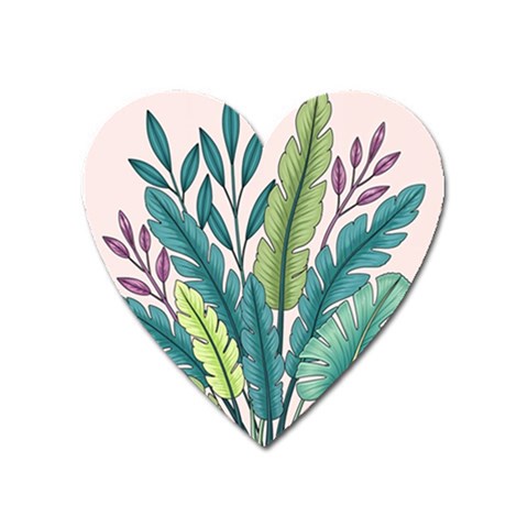 Illustrations Plants Nature Leaves Heart Magnet from ArtsNow.com Front