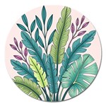 Illustrations Plants Nature Leaves Magnet 5  (Round)