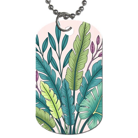 Illustrations Plants Nature Leaves Dog Tag (One Side) from ArtsNow.com Front