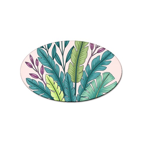 Illustrations Plants Nature Leaves Sticker Oval (10 pack) from ArtsNow.com Front