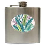 Illustrations Plants Nature Leaves Hip Flask (6 oz)