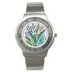 Illustrations Plants Nature Leaves Stainless Steel Watch