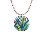 Illustrations Plants Nature Leaves 1  Button Necklace