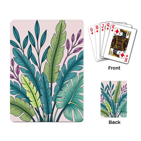 Illustrations Plants Nature Leaves Playing Cards Single Design (Rectangle) from ArtsNow.com Back