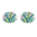 Illustrations Plants Nature Leaves Cufflinks (Oval)