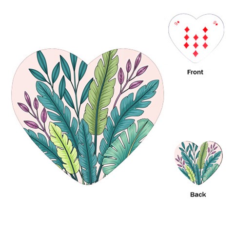 Illustrations Plants Nature Leaves Playing Cards Single Design (Heart) from ArtsNow.com Front