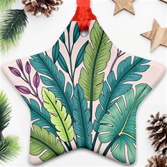 Illustrations Plants Nature Leaves Star Ornament (Two Sides) from ArtsNow.com Back