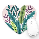 Illustrations Plants Nature Leaves Heart Mousepad