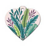 Illustrations Plants Nature Leaves Dog Tag Heart (One Side)