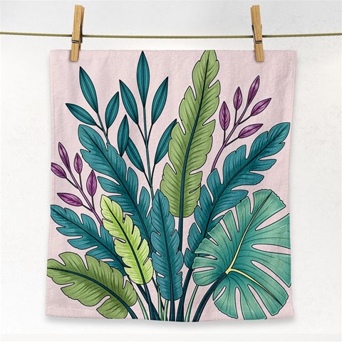 Illustrations Plants Nature Leaves Face Towel from ArtsNow.com Front