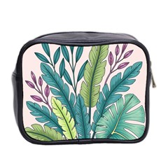 Illustrations Plants Nature Leaves Mini Toiletries Bag (Two Sides) from ArtsNow.com Back