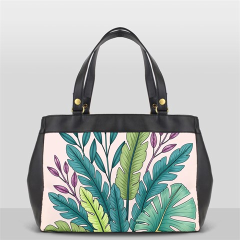 Illustrations Plants Nature Leaves Oversize Office Handbag from ArtsNow.com Front