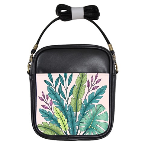 Illustrations Plants Nature Leaves Girls Sling Bag from ArtsNow.com Front