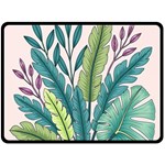 Illustrations Plants Nature Leaves Fleece Blanket (Large)