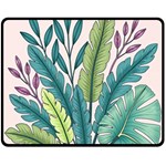 Illustrations Plants Nature Leaves Fleece Blanket (Medium)