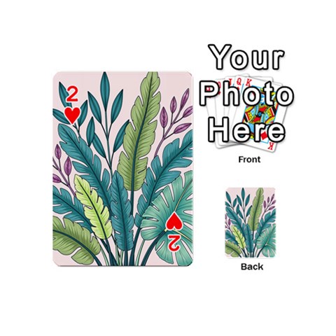 Illustrations Plants Nature Leaves Playing Cards 54 Designs (Mini) from ArtsNow.com Front - Heart2