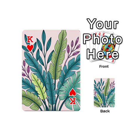 King Illustrations Plants Nature Leaves Playing Cards 54 Designs (Mini) from ArtsNow.com Front - HeartK