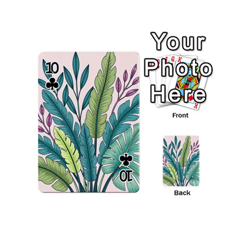 Illustrations Plants Nature Leaves Playing Cards 54 Designs (Mini) from ArtsNow.com Front - Club10