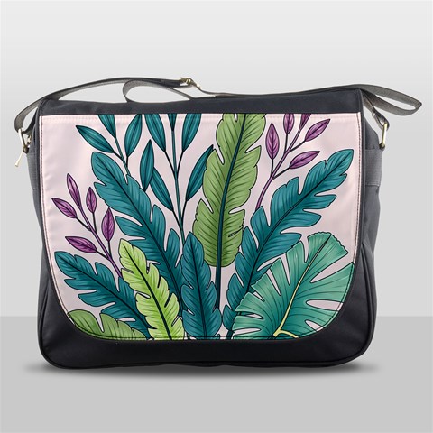 Illustrations Plants Nature Leaves Messenger Bag from ArtsNow.com Front