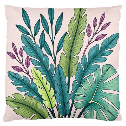 Illustrations Plants Nature Leaves Large Cushion Case (One Side) from ArtsNow.com Front