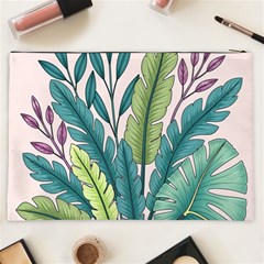 Illustrations Plants Nature Leaves Cosmetic Bag (XXL) from ArtsNow.com Back