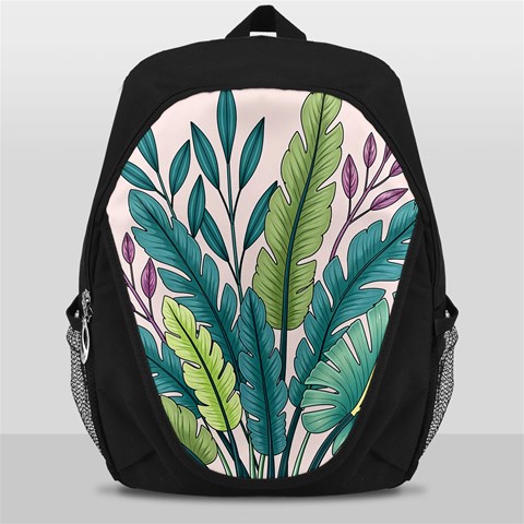 Illustrations Plants Nature Leaves Backpack Bag from ArtsNow.com Front