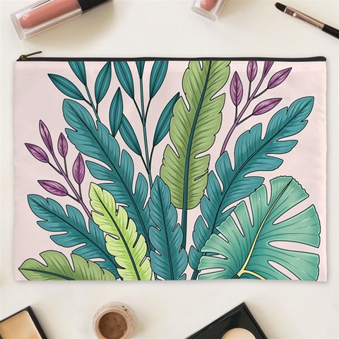 Illustrations Plants Nature Leaves Cosmetic Bag (XXXL) from ArtsNow.com Front