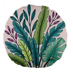 Illustrations Plants Nature Leaves Large 18  Premium Round Cushions from ArtsNow.com Front