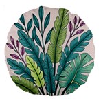 Illustrations Plants Nature Leaves Large 18  Premium Round Cushions