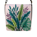 Illustrations Plants Nature Leaves Flap Closure Messenger Bag (L)