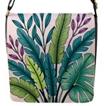 Illustrations Plants Nature Leaves Flap Closure Messenger Bag (S)