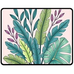 Illustrations Plants Nature Leaves Two Sides Fleece Blanket (Medium) from ArtsNow.com 58.8 x47.4  Blanket Front