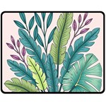 Illustrations Plants Nature Leaves Two Sides Fleece Blanket (Medium)