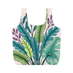 Illustrations Plants Nature Leaves Full Print Recycle Bag (M) from ArtsNow.com Front