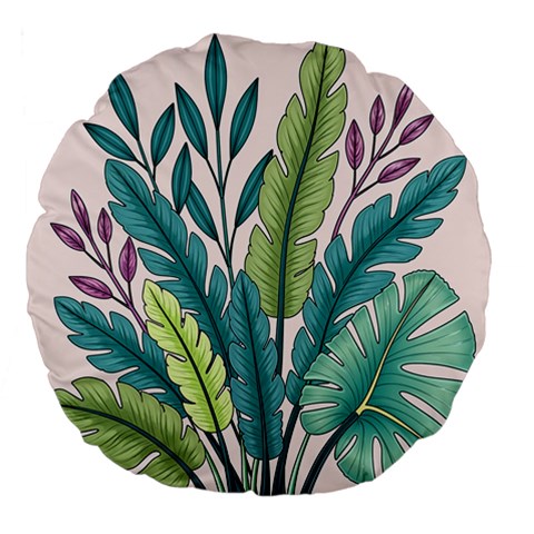 Illustrations Plants Nature Leaves Large 18  Premium Flano Round Cushions from ArtsNow.com Front