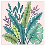 Illustrations Plants Nature Leaves Square Satin Scarf (36  x 36 )