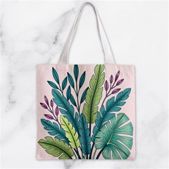 Illustrations Plants Nature Leaves Zipper Grocery Tote Bag from ArtsNow.com Front