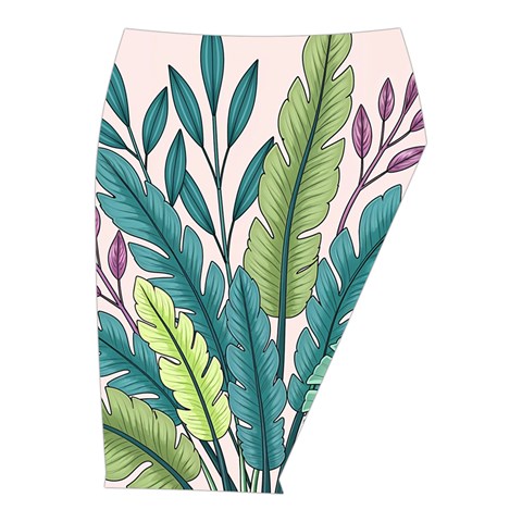 Illustrations Plants Nature Leaves Midi Wrap Pencil Skirt from ArtsNow.com  Front Right 