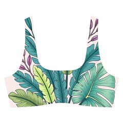 Illustrations Plants Nature Leaves Cross Back Hipster Bikini Set from ArtsNow.com Front