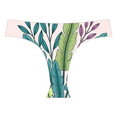 Illustrations Plants Nature Leaves Cross Back Hipster Bikini Set from ArtsNow.com Front Under