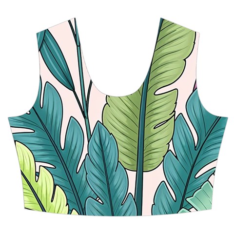 Illustrations Plants Nature Leaves Women s Crop Top Pleated Skater Rave Skirt from ArtsNow.com Front